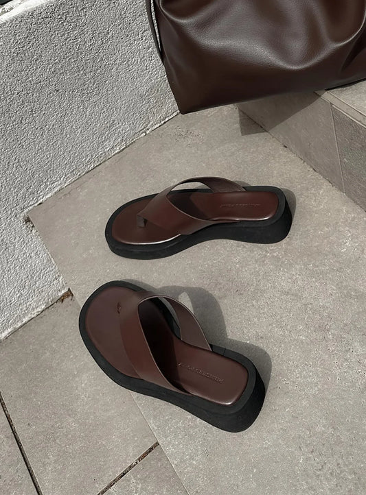 Princess Polly Remi Sandals Chocolate