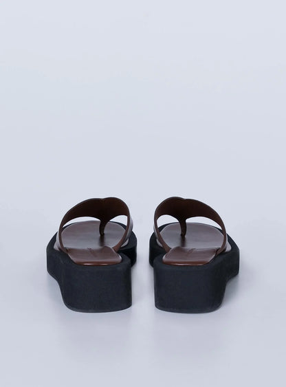 Princess Polly Remi Sandals Chocolate